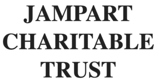 A black and white image of the words ampart, charitable trust.