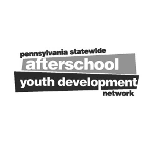 A black and white logo for the pennsylvania statewide afterschool youth development network.